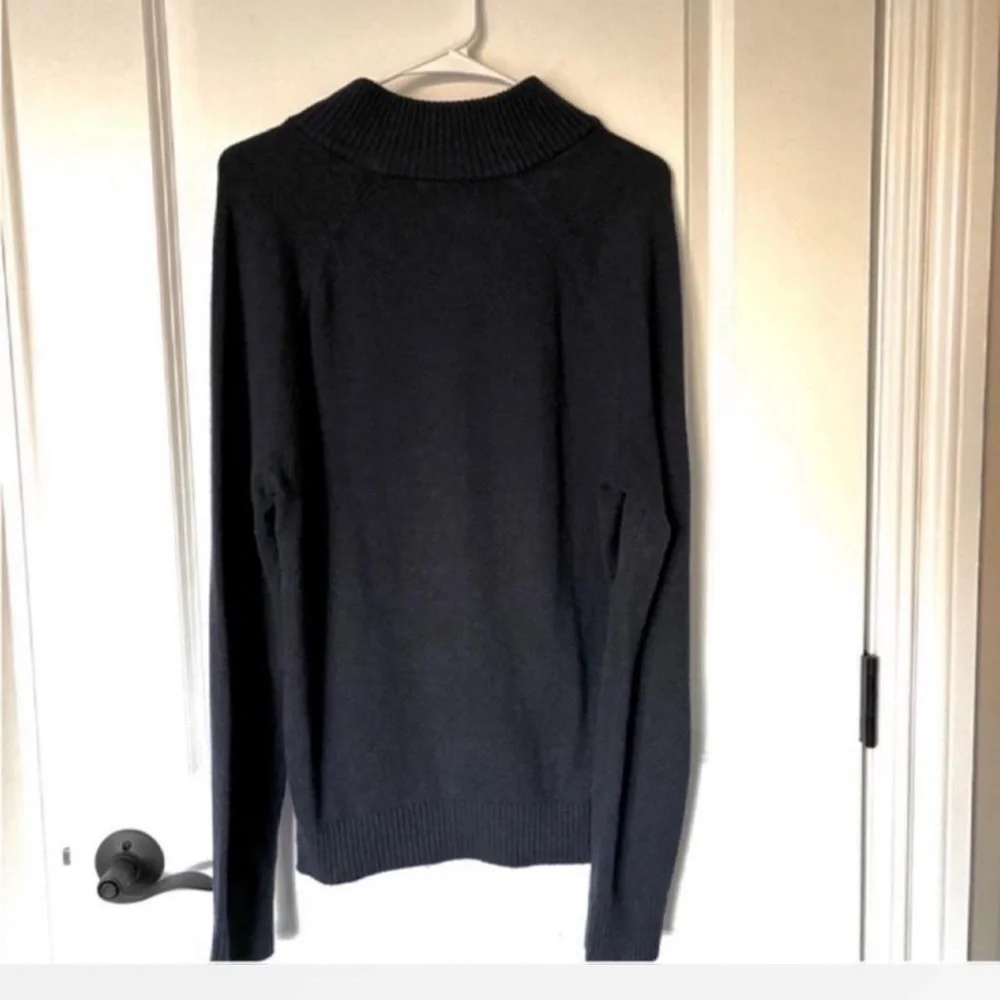 Banana Republic Navy Blue Henley Button Collared Wool Blend Sweater M Fast Ship